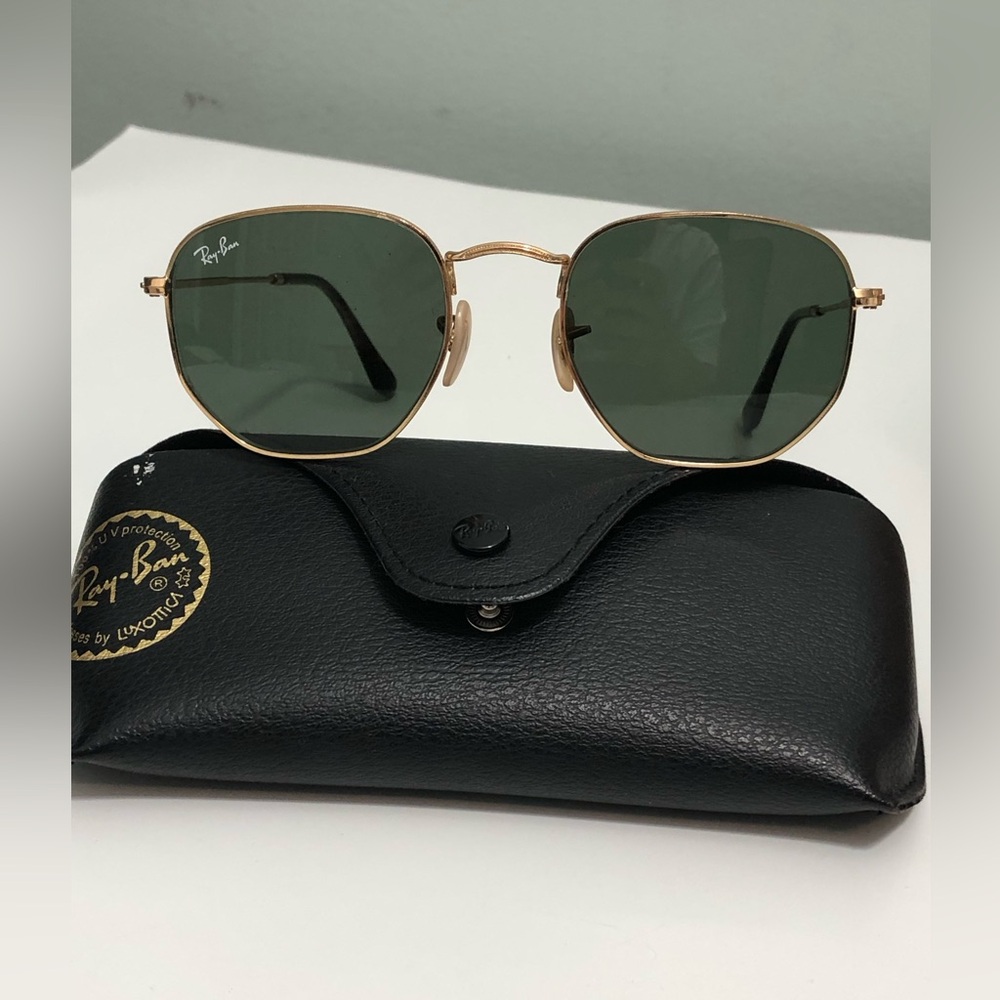 Ray-Ban RB 3548-N001 Hexagonal Gold Sunglasses 51-21-145